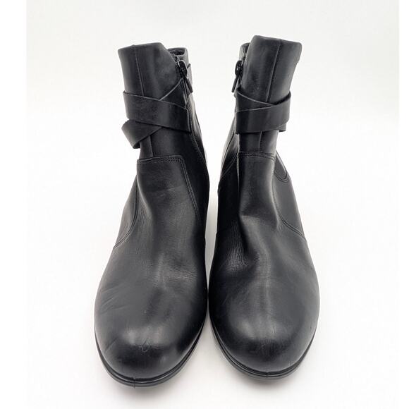 Ecco Shape M 35 Ankle Boots Side Zip Women's Leather Black Size US9-9.5 EU40 - Picture 2 of 10